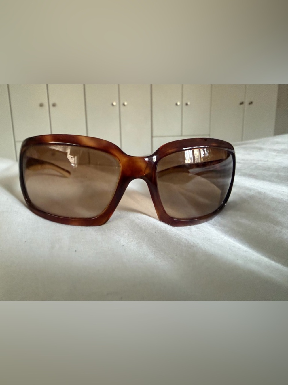 Prada Tortoiseshell Vintage Y2K Brown Gradient Rectangular Sunglasses